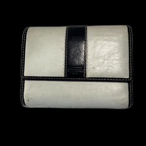 Coach Cream & Black Tri-Fold Wallet
